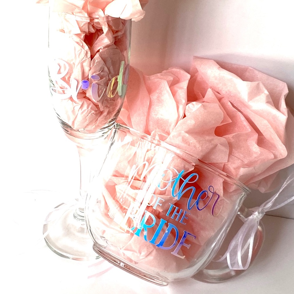 Bridal Gift Set Champagne Glass and Coffee Mug - Picture 5 of 6